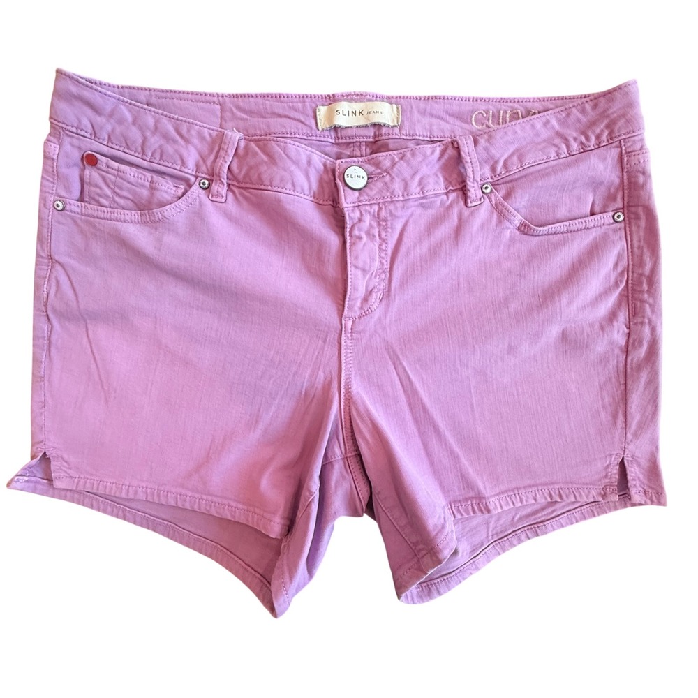 Slink Jeans Curvy Purple Lavender Stretch Denim Shorts Womens Size 18 Plus NWOT